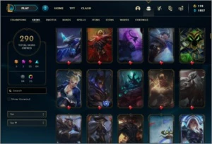 Conta no servidor N.A com TODOS os champs e 290 skins - League of Legends LOL
