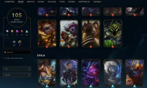 Conta League of Legends Full Acesso - 129 Champs e 105 Skins LOL