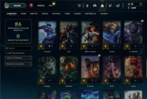 Esmeralda 4 com 50 Champs e 25 Skins + Annie Hextec - League of Legends LOL