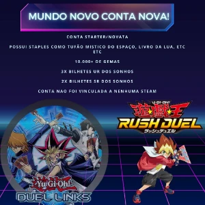 Conta Yu-Gi-Oh! Duel Links - 10.000+ Gemas e com/sem staples - Yu-Gi-Oh Duel Links