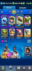 Log Bait Com Barril Elite + 5 Evoluções [Troféus: 7500] - Clash Royale