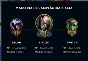 Conta Mono singed + Talon Velho Oeste Prestígio - League of Legends LOL