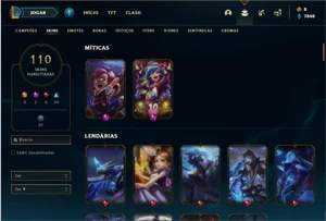 Conta bronze 4 com TODOS os champs e 110 Skins - League of Legends LOL