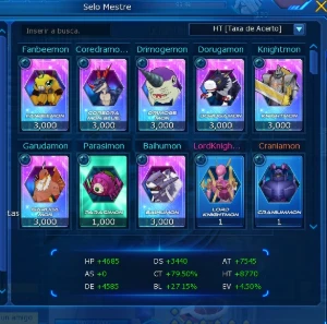 Conta EndGame LADMO - Server alpha com 2 U - Digimon Masters - Digimon Masters Online