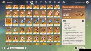 Conta AR 59 Varios T5 + Bis   END GAME  - 184 Artefatos 20 - Genshin Impact