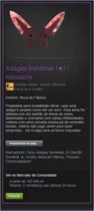 Adagas Sombrias Massacre (Slaughter) Factory New - Counter Strike CS