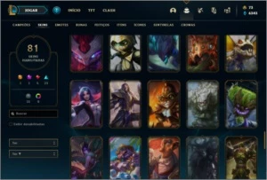 Conta platina 1 com 116 champs e 81 skins ( MAIN TOP ) - League of Legends LOL