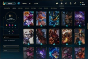 Conta platina 1 com 116 champs e 81 skins ( MAIN TOP ) - League of Legends LOL