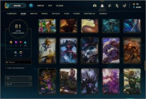 Conta platina 1 com 116 champs e 81 skins ( MAIN TOP ) - League of Legends LOL