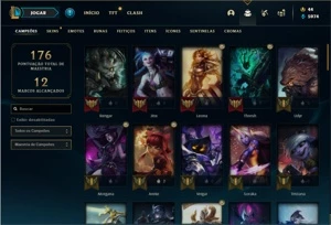 Conta ouro 2 com 73 Champs e 31 Skins + KAYLE JUIZA RARA - League of Legends LOL