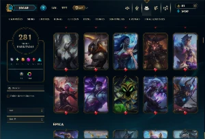 Bronze 2 com TODOS os Champs e 281 Skins  ( Nivel 566 ) - League of Legends LOL