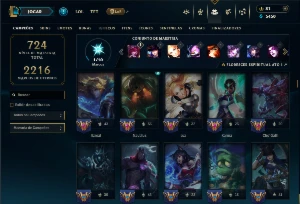Bronze 2 com TODOS os Champs e 281 Skins  ( Nivel 566 ) - League of Legends LOL