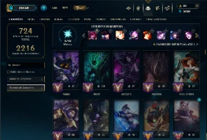 Bronze 2 com TODOS os Champs e 281 Skins  ( Nivel 566 ) - League of Legends LOL