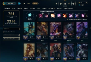 Bronze 2 com TODOS os Champs e 281 Skins  ( Nivel 566 ) - League of Legends LOL