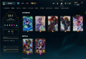 Bronze 2 com TODOS os Champs e 281 Skins  ( Nivel 566 ) - League of Legends LOL