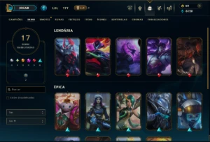 Bronze 1 com 40 Champs e 17 Skins - League of Legends LOL