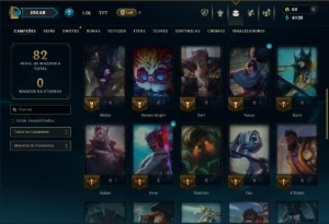 Bronze 1 com 40 Champs e 17 Skins - League of Legends LOL