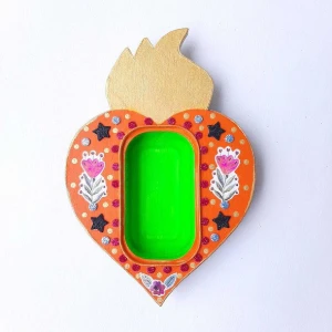 Relicário Mexicano Laranja - Artesanato e Personalizados
