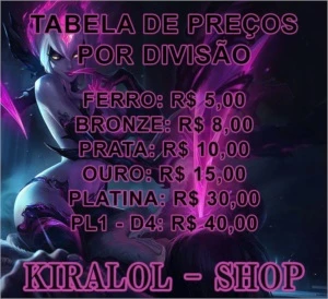 ELOJOB RÁPIDO (PREÇO NEGOCIÁVEL) - League of Legends LOL