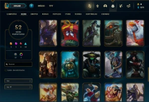 Conta bronze 1 com 90  Champs e 52 Skins + 4 Fragmentos - League of Legends LOL