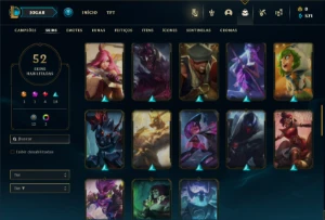 Conta bronze 1 com 90  Champs e 52 Skins + 4 Fragmentos - League of Legends LOL