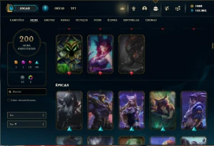 Unranked com TODOS os champs e 200 Skins ( TOP / ADC ) - League of Legends LOL