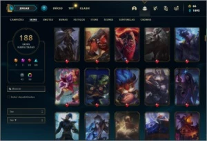 Conta ouro 2 com 150 champs e 188 skins ( MAIN JG ) - League of Legends LOL