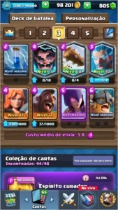 Conta Clash Royale - 100k de gold - Nível 11 (quase)