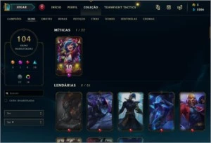 CONTA DO LOL [LVL 196, DIAMANTE, 104 SKINS] - League of Legends