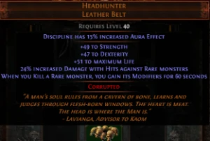 Headhunter Leather Belt - Path of Exile