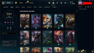 CONTA MESTRE 284 SKINS 60 CROMAS FALTANDO 9 CHAMPS - League of Legends LOL