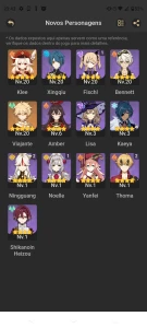 Vendo pack de contas de genshin (11 contas) - Genshin Impact
