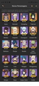 Vendo pack de contas de genshin (11 contas) - Genshin Impact