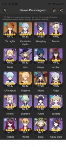 Vendo pack de contas de genshin (11 contas) - Genshin Impact