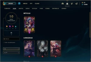 Conta ouro 4 com 10 skins e 41 champs - League of Legends LOL