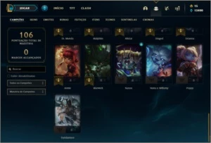 Conta ouro 4 com 10 skins e 41 champs - League of Legends LOL