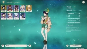 Venti personagem unico - servidor america - rank de aven 14 - Genshin Impact