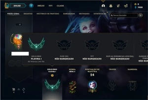 Conta Platina 1 com 23 Champs e 1 Skin + 16 Fragmentos - League of Legends LOL
