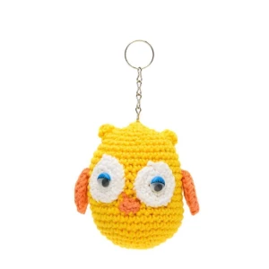 Chaveiro coruja amarela em amigurumi - Artesanato e Personalizados