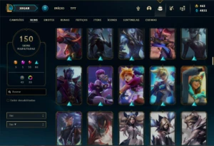Conta prata 3 com 85 Champs e 150 Skins ( MAIN SUP / ADC ) - League of Legends LOL
