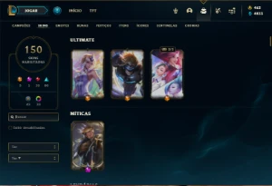 Conta prata 3 com 85 Champs e 150 Skins ( MAIN SUP / ADC ) - League of Legends LOL