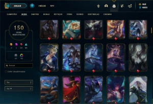 Conta prata 3 com 85 Champs e 150 Skins ( MAIN SUP / ADC ) - League of Legends LOL