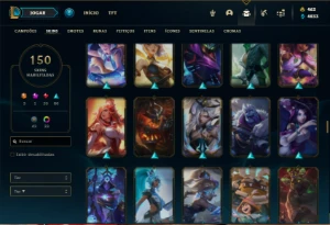 Conta prata 3 com 85 Champs e 150 Skins ( MAIN SUP / ADC ) - League of Legends LOL