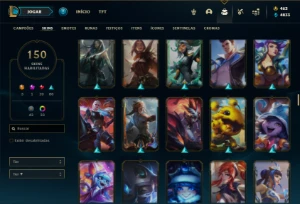 Conta prata 3 com 85 Champs e 150 Skins ( MAIN SUP / ADC ) - League of Legends LOL