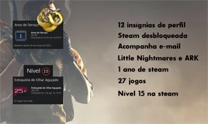 STEAM LEVEL 15, 27 JOGOS, ARK E LITTLE NIGHTMARES