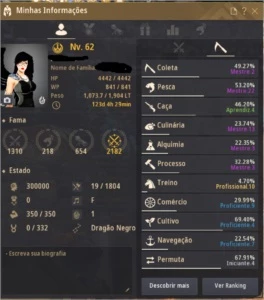 Conta Black desert