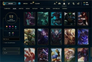 Conta bronze 2 com 120 Champs e 52 Skin (Mais de 1300 jogos) - League of Legends LOL