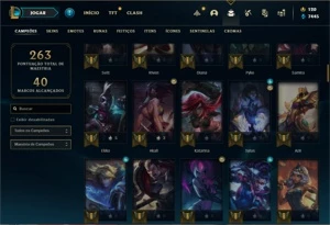 Conta bronze 2 com 120 Champs e 52 Skin (Mais de 1300 jogos) - League of Legends LOL