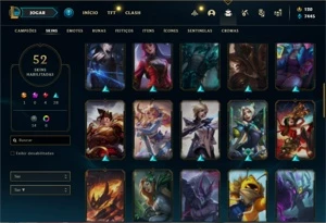 Conta bronze 2 com 120 Champs e 52 Skin (Mais de 1300 jogos) - League of Legends LOL