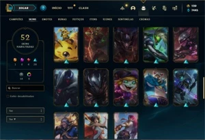 Conta bronze 2 com 120 Champs e 52 Skin (Mais de 1300 jogos) - League of Legends LOL